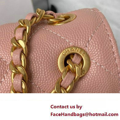 Chanel Grained Calfskin  &  Gold-Tone Metal Chain Flap Bag AS4431 Pink 2023